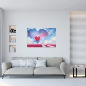 Obraz - Ružový strom srdca (90x60 cm)