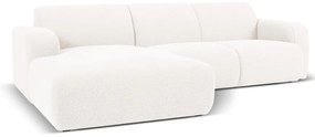 Biela rohová pohovka z textílie bouclé (ľavý roh) Molino – Micadoni Home
