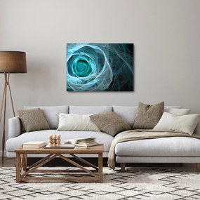 Obraz - Abstraktné ruže modrá s čiernym pozadím (70x50 cm)