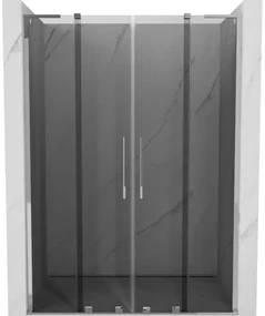 Mexen Velar L Duo, posuvné sprchové dvere do otvoru 140 cm, 8mm šedé sklo, chrómová, 871-140-003-42-01