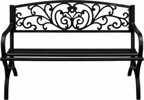 Lean Záhradná kovová lavička – čierna