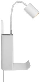 Nordlux - Nástenné svietidlo s poličkou a USB ROOMI 1xGU10/8W/230V biela