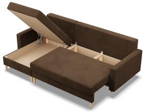 Rohová rozkladacia sedačka BLANK Comfort hnedá