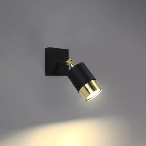 Sollux Lighting Nástenné svietidlo NERO čierna/zlatá