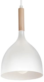 Luster na lanku NOAK WOOD 4xE27/15W/230V biela/buk