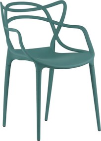 Sada 4 ks plastových stoličiek KATO, petrolejová