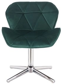 LuxuryForm DESIGN Stolička MILANO VELUR na striebornom  kríži - zelená