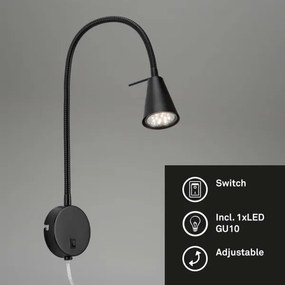 Briloner 2082-015 - LED Nástenná lampa COMFORT LIGHT 1xGU10/5W/230V čierna