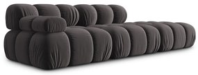 Tmavosivá zamatová pohovka 282 cm Bellis – Micadoni Home