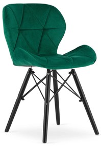 PreHouse Stolička LAGO Velvet - zelené / čierne nohy
