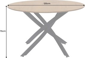 Okrúhly jedálenský stôl Pahukumaa 120 cm vzor divoký dub