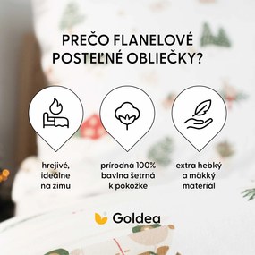 Goldea vianočné flanelové posteľné obliečky - tradičné vianoce 140 x 200 a 70 x 90 cm