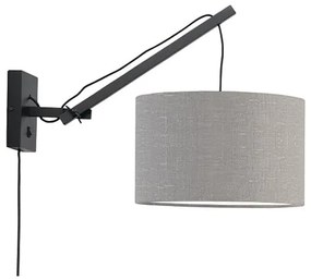 Nástenná lampa andes bambus s svetlo sivá MUZZA