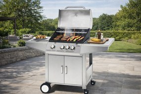 Plynový gril BestBerg BBBQ-23ST / 4 horáky / 12,6 kW / strieborná