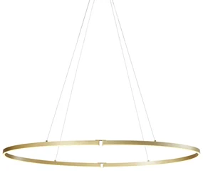 Dizajnové závesné svietidlo mosadzné 120 cm vrátane LED 3-stupňové stmievateľné - Ovallo