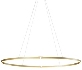 Dizajnové závesné svietidlo mosadzné 120 cm vrátane LED 3-stupňové stmievateľné - Ovallo