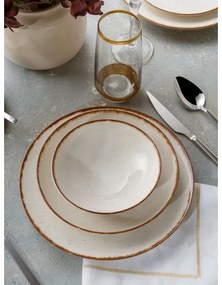 Jedálenská sada 24 ks béžová/hnedá/porcelán