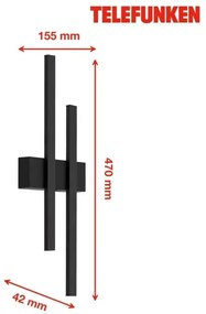 Telefunken 313205TF - LED Vonkajšie nástenné svietidlo 2xLED/4W/230V 4000K IP44