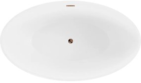 Mexen Nike, voľne stojaca vaňa 175 x 100 cm, biela-čierna, ružové zlato prepad, 54071751075-60