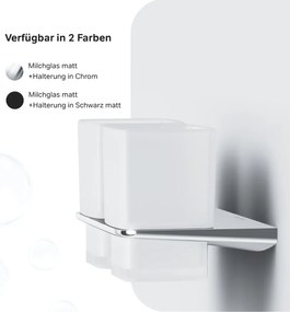 Sklenený pohár na zubné kefky AM.PM Inspire 2.0 AIB343400 nástenný, dvojitý, chróm