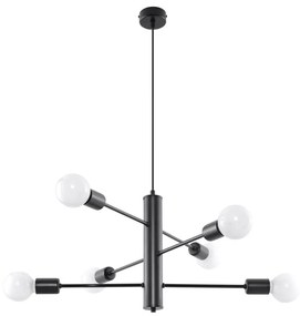 Luster na lanku DUOMO 6 6xE27/60W/230V čierna