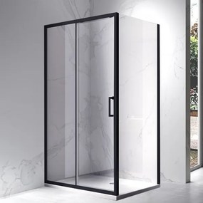 BPS-koupelny Obdĺžnikový sprchovací kút HYD-OK104A 100x90 čierna/transparent + vanička HYD-OSV-ST04A biela
