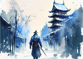 Obraz - Samuraj, aquarel (70x50 cm)