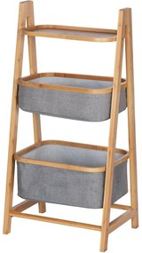Wenko Bambusový regál s 1 policou a 2 košmi Bahari, 91 x 34 x 44 cm