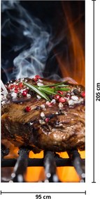 Fototapeta na dvere - Steak na grile (95x205cm)