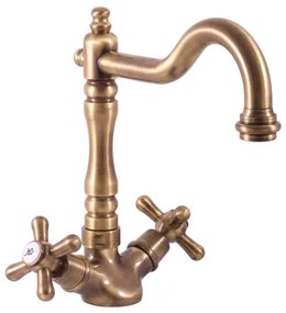 RAV SLEZÁK Morava drezová batéria s otočným ramienkom stará mosadz mk120.0/8sm MK120.08SM