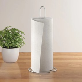 Oceľový stojan na papierové utierky v lesklo striebornej farbe ø 14 cm Luxy – Metaltex