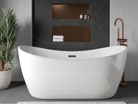 Mexen X-Wall-NR, polica na zapustenie bez príruby 75 x 30 cm, medená matná - 19C1753010