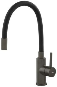 Novaservis Ferro flexi drezová batéria so silikónovým ramienkom čierna/gun metal BZA4BSSGM