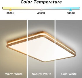 BRILAGI - LED stmievateľné svietidlo MOLINA SQUARE LED/128W/230V dub 90x60 cm + diaľkové ovládanie