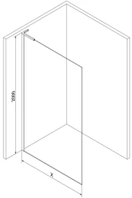 Mexen, Mexen Kioto-X L sprchová stena 100 x 200 cm, priehľadná 10 mm, brúsené zlato - 800-100-107-55-00-X