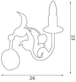 Nástenné svietidlo ROSE 1xE14/60W/230V