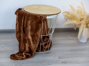 Hnedá mikroplyšová deka VIOLET, 150x200 cm