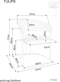 SI Tulipe Velvet stolička svetlo béžová
