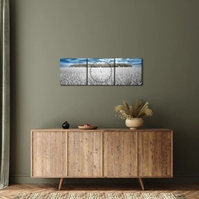 Obraz pole (s hodinami) (90x30 cm)