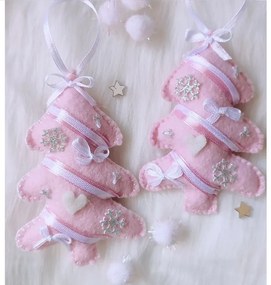 Ručne šité vianočné ozdoby - Stromčeky