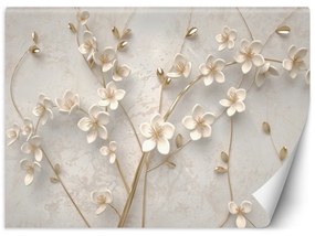 Fototapeta, Květiny na větvích 3d - 100x70 cm