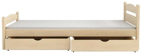 Detská posteľ z masívu borovice MAX so šuplíkmi - 200x90 cm - PRÍRODNÁ BOROVICA