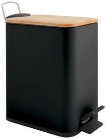 Matne čierny nášľapný oceľový odpadkový kôš 5 l Erik – Spirella