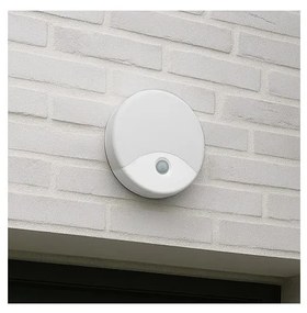 LED vonkajšie nástenné svietidlo s pohybovým senzorom, 18 W, 230 V, IP44, biele