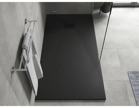 Mexen Hugo, obdĺžniková sprchová vanička SMC 180 x 80 cm, čierna, čierna krytka, 42708018-B