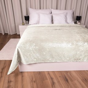 Biante Zamatový prehoz na posteľ Isabela IBL-001 Gold Design krémový 220x240 cm