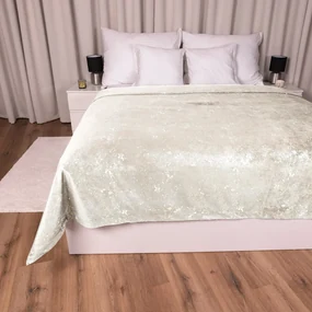 Biante Zamatový prehoz na posteľ Isabela IBL-001 Gold Design krémový Na mieru