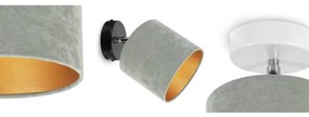 Stropné svietidlo MEDIOLAN, 1x olivové/zlaté textilné tienidlo, (výber z 2 farieb konštrukcie - možnosť polohovania)
