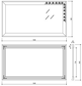 Sapho Sapho, MANTILA zrkadlo v drevenom ráme 860x1560mm, antik, NL741