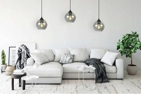 Závesné svietidlo Haga, 1x grafitové sklenené tienidlo